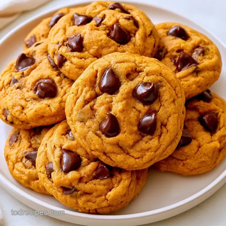 A neat stack of soft orange-hued cookies topped with cinnamon on a white ceramic plate with a linen napkin.