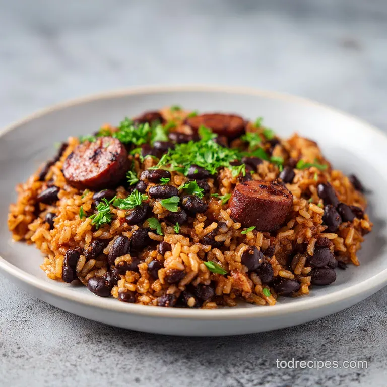 Black Beans and Rice with Smoked Sausage