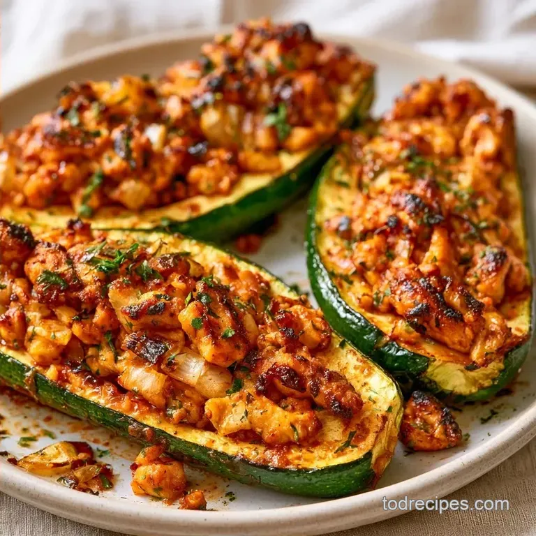 Stuffed Zucchini Boats with Ground Turkey