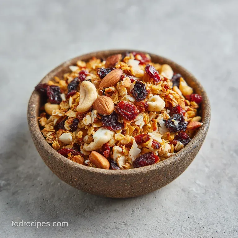 Summer Camping Snack with Granola and Nuts