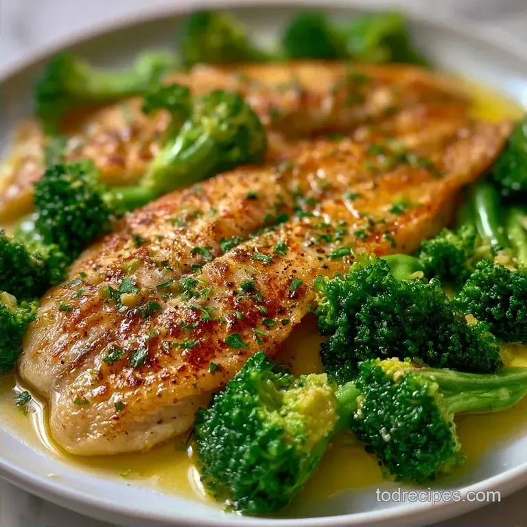 One Pan Tilapia and Broccoli with Lemon Butter