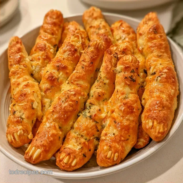 Witch Finger Breadsticks with Garlic and Cheese
